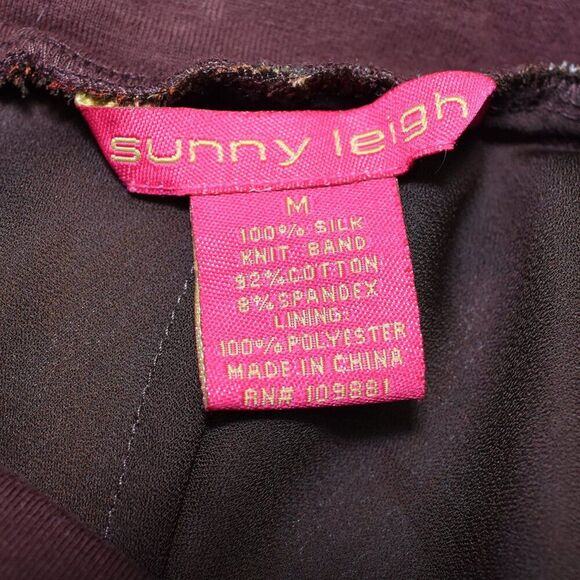 Sunny Leigh Silk Floral Maxi Skirt Size M Boho Gypsy Stretchy Long Flowy - Picture 7 of 7